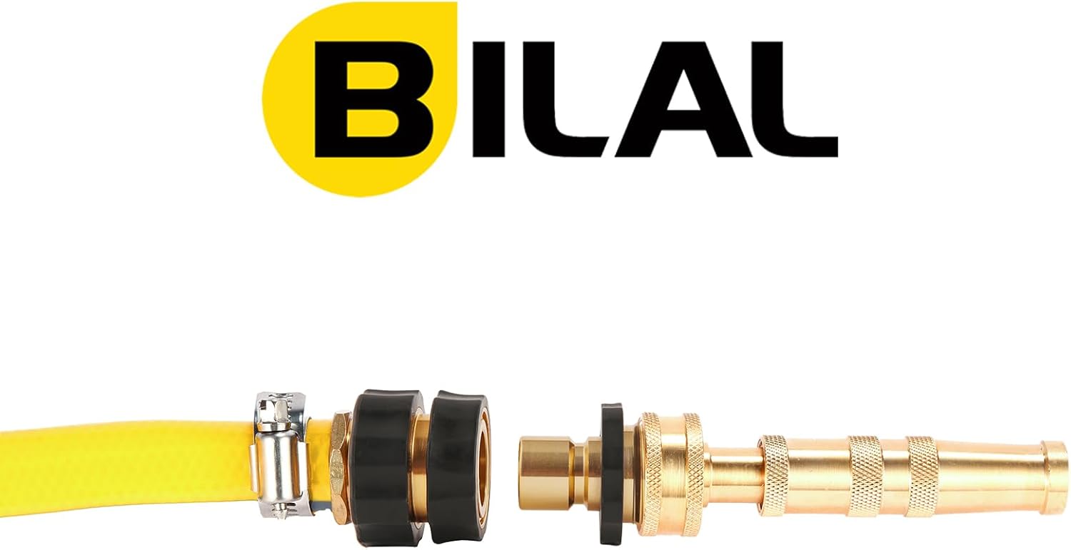 BILAL 6 Set Quick Connect Hose Fittings for Garden Hose Quick Connector with Gasket, 3/4 Inch GHT Male and Female Attachment Quick Release Water Hose Adapter