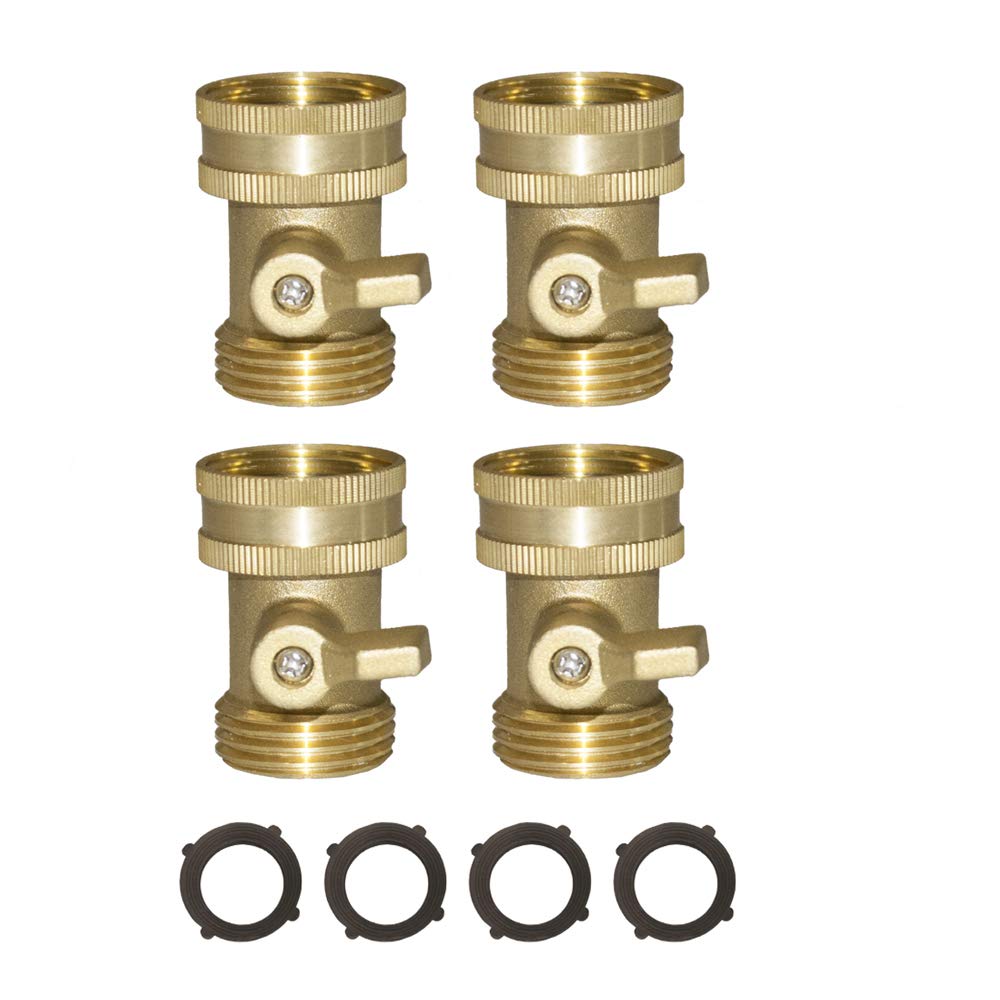 HQMPC Garden Hose Shut Off Valve Ball Valve 3/4" GHT Water Hose Shut Turn Off Valve Heavy Duty Hose On Off Valve Brass Shut Off Valve Hose Ball Valve 1Pc Long Handle