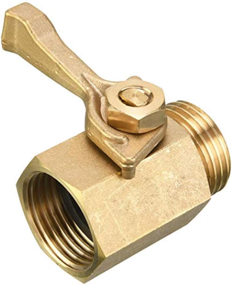 Hourleey 2 Pack Solid Brass Garden Hose Shut Off Valve with 2 Extra Rubber Washers, 3/4 Inch, Gate Valve, Hose Valve, Brass