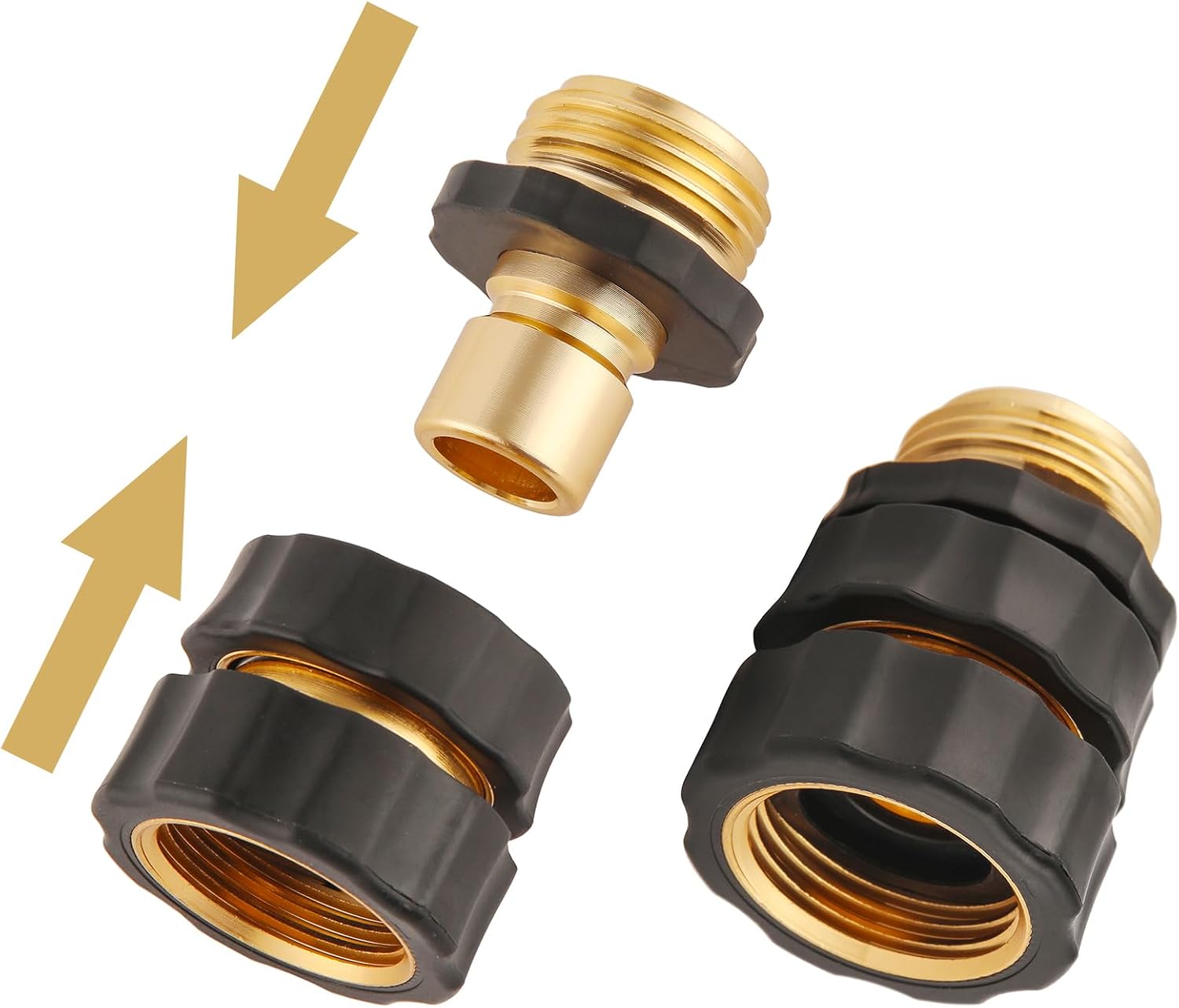 BILAL 6 Set Quick Connect Hose Fittings for Garden Hose Quick Connector with Gasket, 3/4 Inch GHT Male and Female Attachment Quick Release Water Hose Adapter