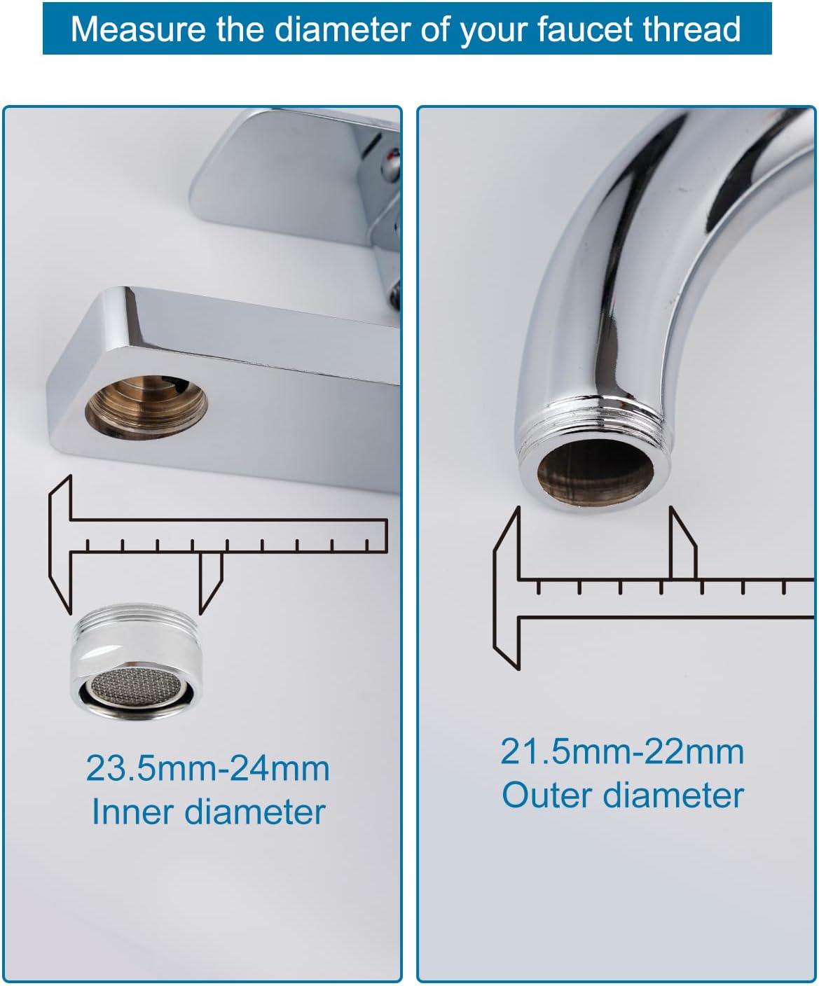 Hibbent Faucet Adapter Kit, Swivel Aerator Adapter to Connect Garden Hose - Multi-Thread Kitchen Sink Faucet to Garden Hose Adapter 3/4 Inch - Chrome Finished