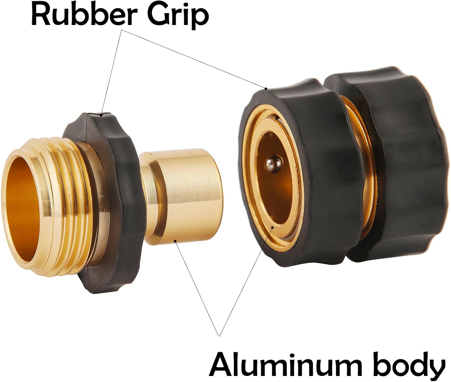 BILAL 6 Set Quick Connect Hose Fittings for Garden Hose Quick Connector with Gasket, 3/4 Inch GHT Male and Female Attachment Quick Release Water Hose Adapter