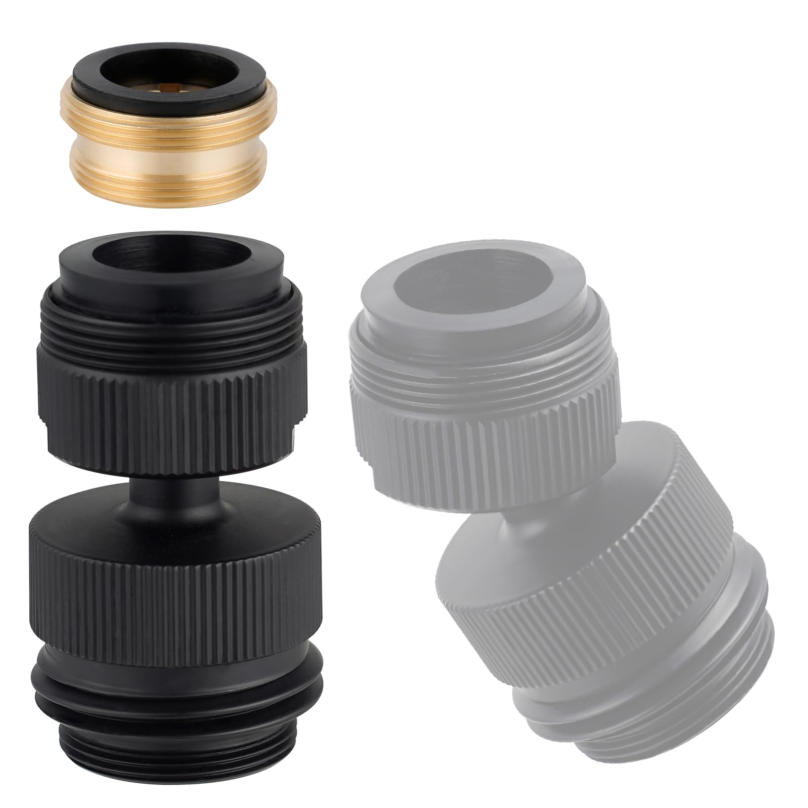 Hibbent Faucet Adapter Kit, Swivel Aerator Adapter to Connect Garden Hose - Multi-Thread Kitchen Sink Faucet to Garden Hose Adapter 3/4 Inch - Chrome Finished