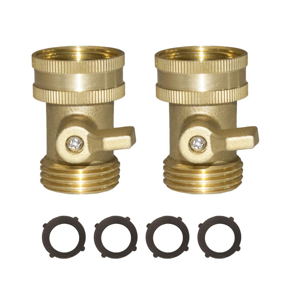 HQMPC Garden Hose Shut Off Valve Ball Valve 3/4" GHT Water Hose Shut Turn Off Valve Heavy Duty Hose On Off Valve Brass Shut Off Valve Hose Ball Valve 1Pc Long Handle