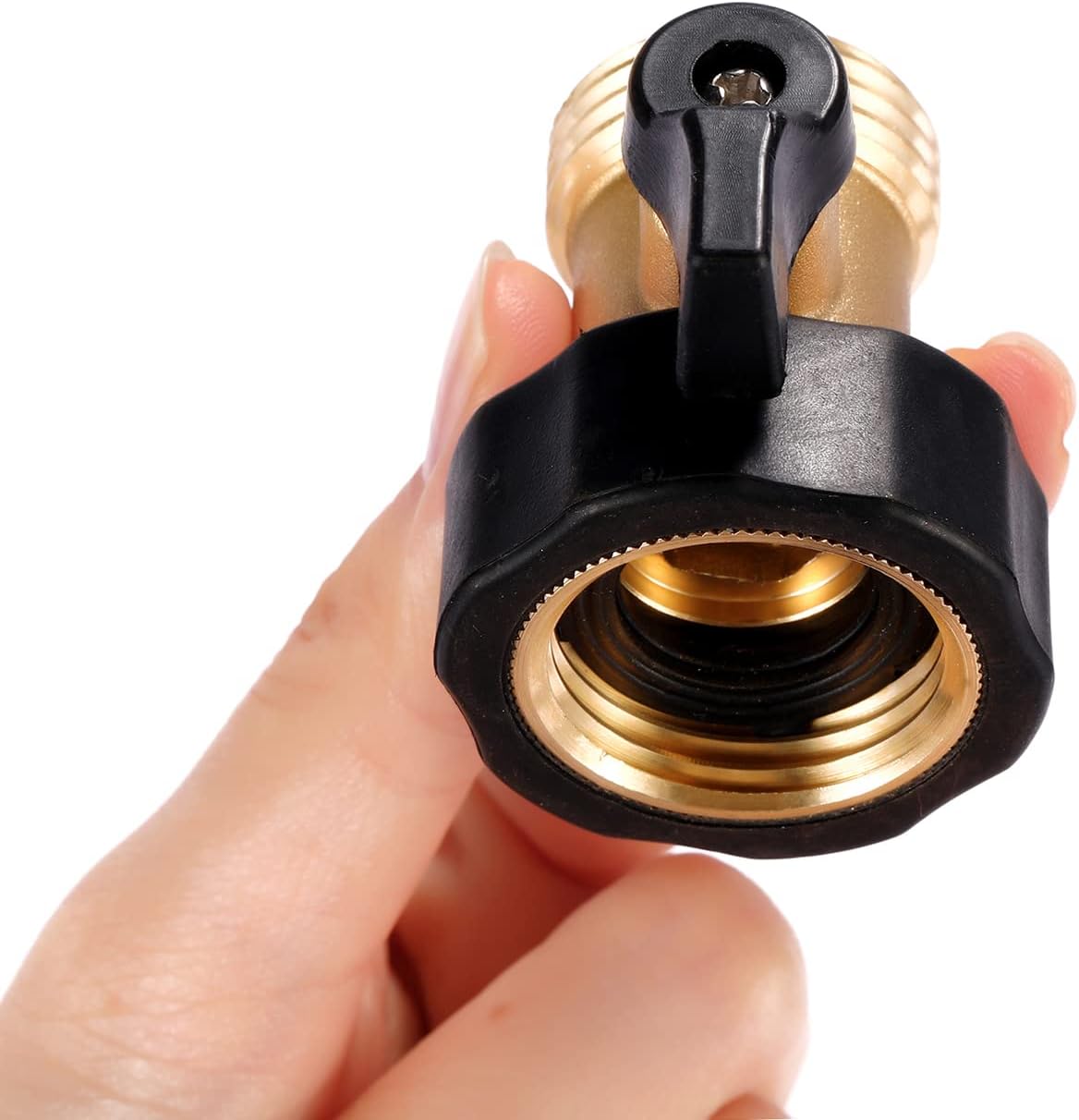 Water Hose Shut Off Valve, 2 Pack Heavy Duty 3/4 Inch Solid Brass Garden Hose Connector