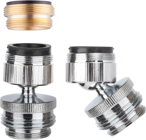 Hibbent Faucet Adapter Kit, Swivel Aerator Adapter to Connect Garden Hose - Multi-Thread Kitchen Sink Faucet to Garden Hose Adapter 3/4 Inch - Chrome Finished