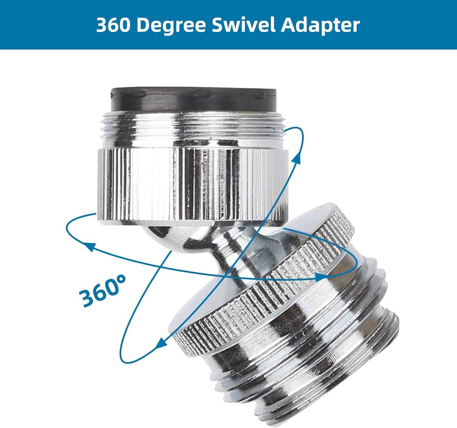 Hibbent Faucet Adapter Kit, Swivel Aerator Adapter to Connect Garden Hose - Multi-Thread Kitchen Sink Faucet to Garden Hose Adapter 3/4 Inch - Chrome Finished