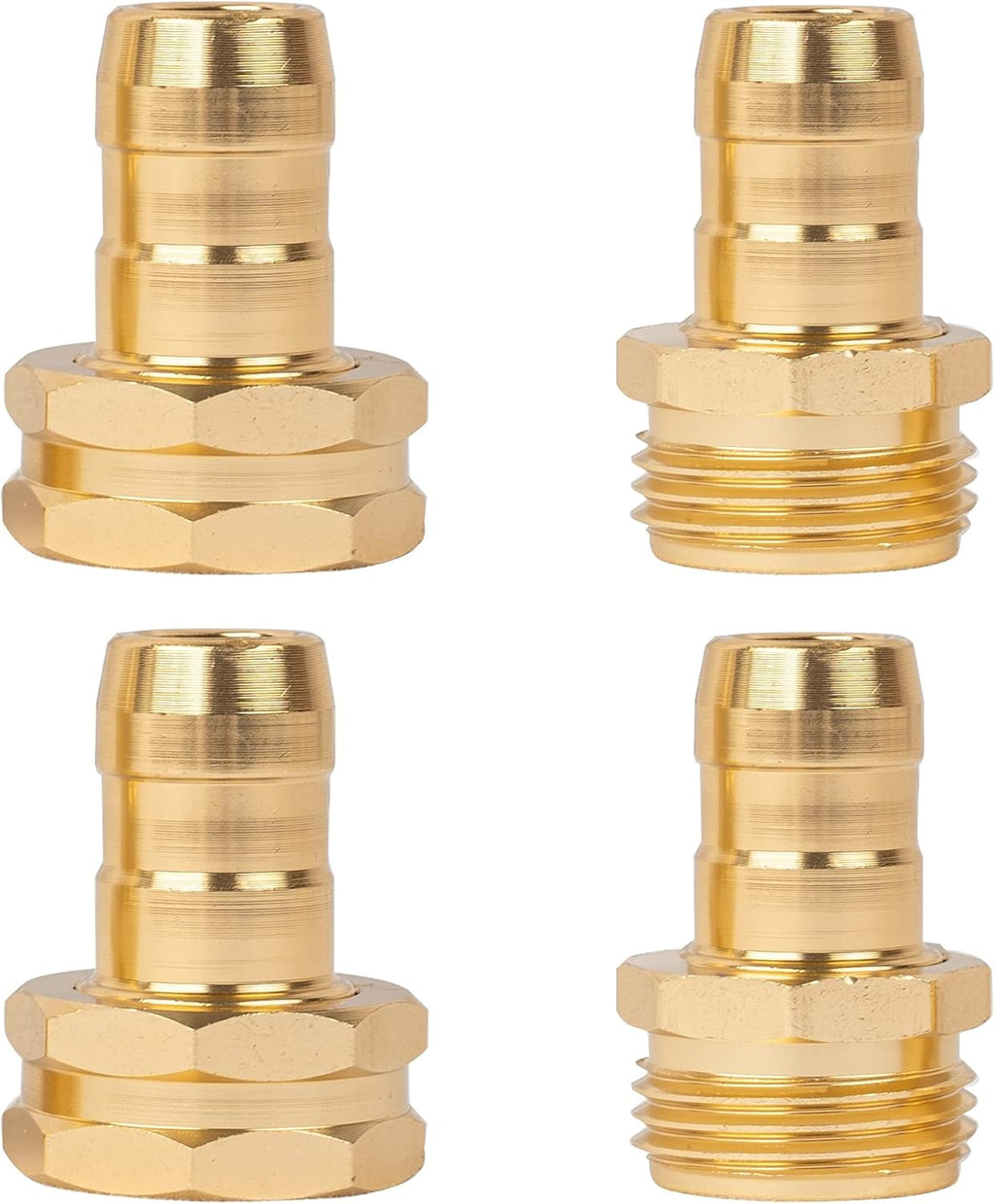 Hourleey Garden Hose Repair Connector with Clamps, Fit for 3/4" or 5/8" Garden Hose Fitting, 4 Set