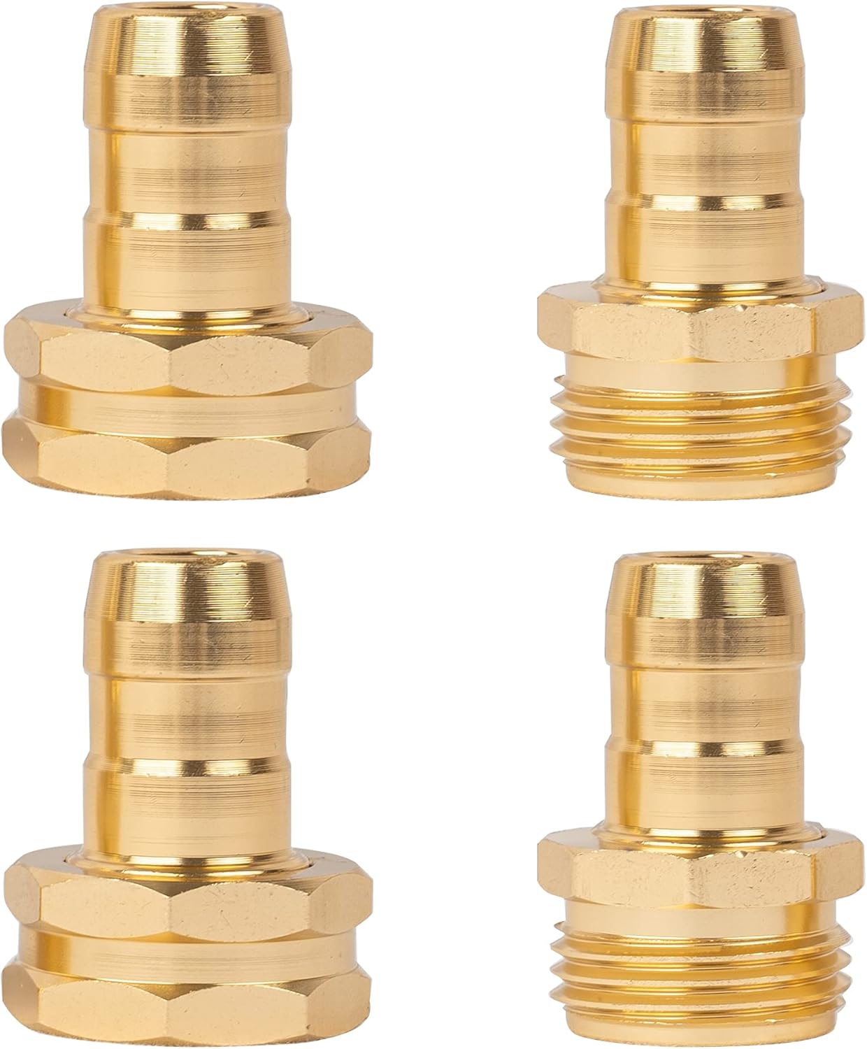 Hourleey Garden Hose Repair Connector with Clamps, Fit for 3/4" or 5/8" Garden Hose Fitting, 4 Set