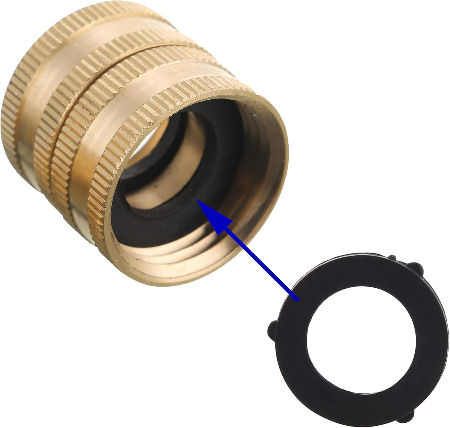 M MINGLE Garden Hose Adapter, Male to Male, Female to Female, 3/4 Inch Brass Connector, 4-Pack with Extra 4 Washers